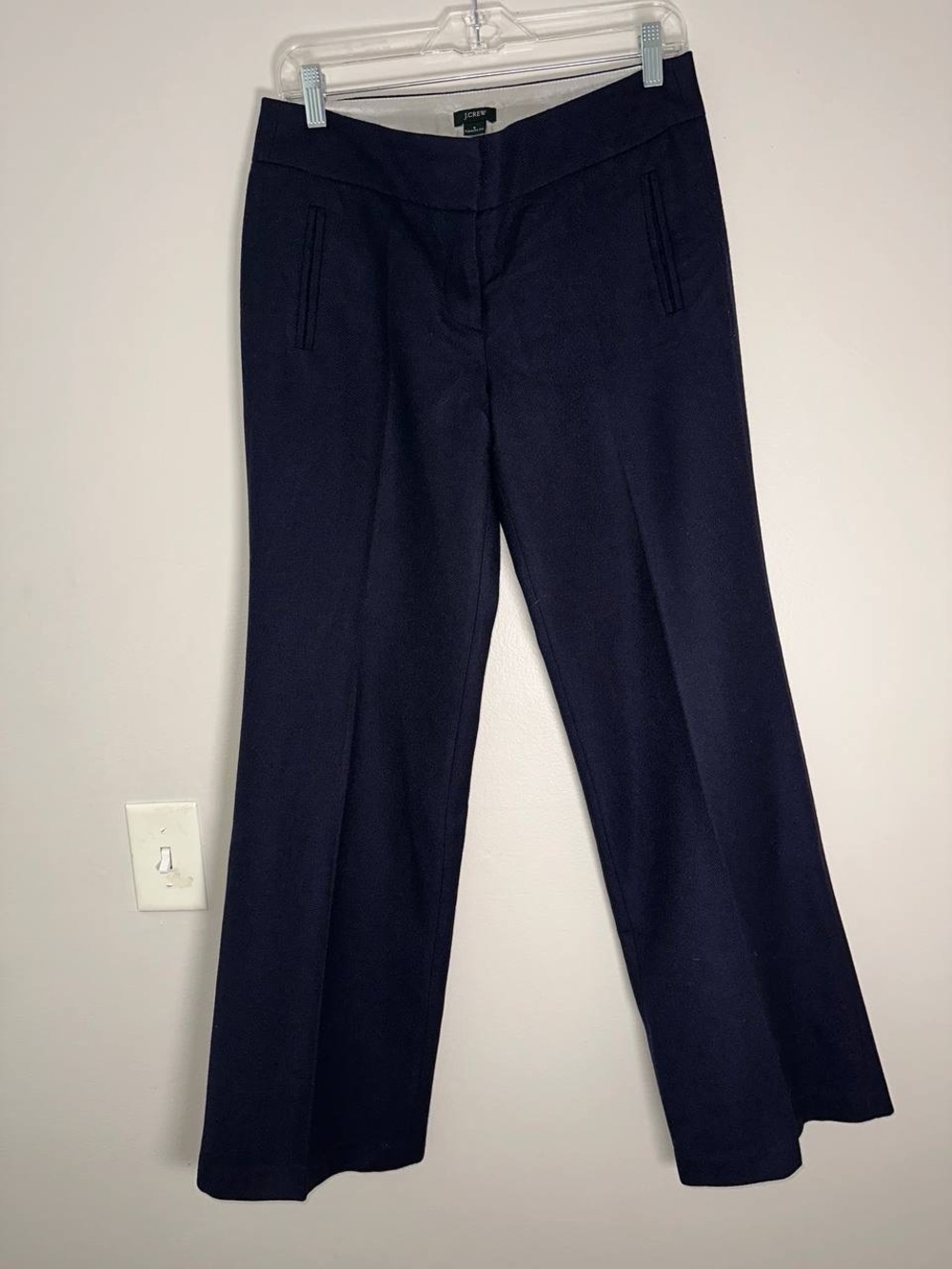 J. Crew Navy Straight-Leg Dress Trousers - Picture 2 of 10